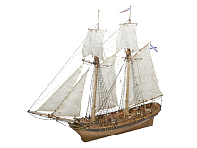 Сборная деревянная модель корабля MASTER KORABEL Шхуна Полоцк, шлюпка МК0102, нактоуз, 172